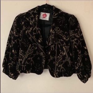 Free People Black Crop Jacket Size 4